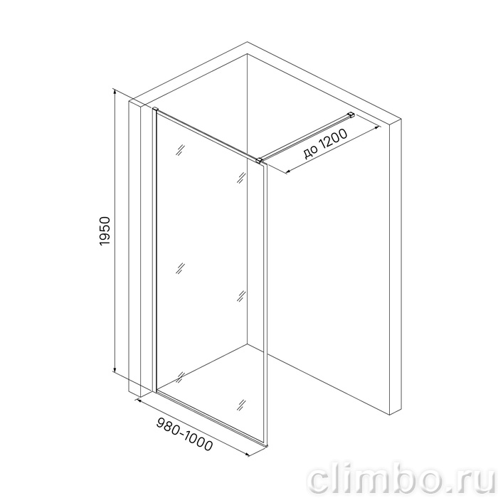 Душевая перегородка Walk In, черный 100x195, Slide, IDDIS, SLI8BS1i23 — фото товара