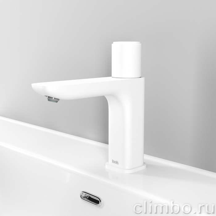 Смеситель для умывальника с управлением Push Control белый матовый Slide IDDIS — фото товара