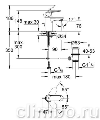 Смеситель Grohe Eurosmart Cosmopolitan 3282500E для раковины — фото товара