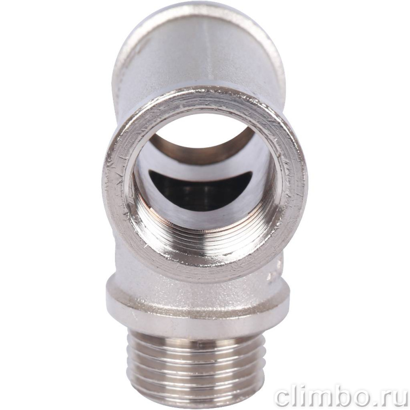 STOUT Тройник ВНВ никелированный 1/2"x1/2"x1/2" — фото товара