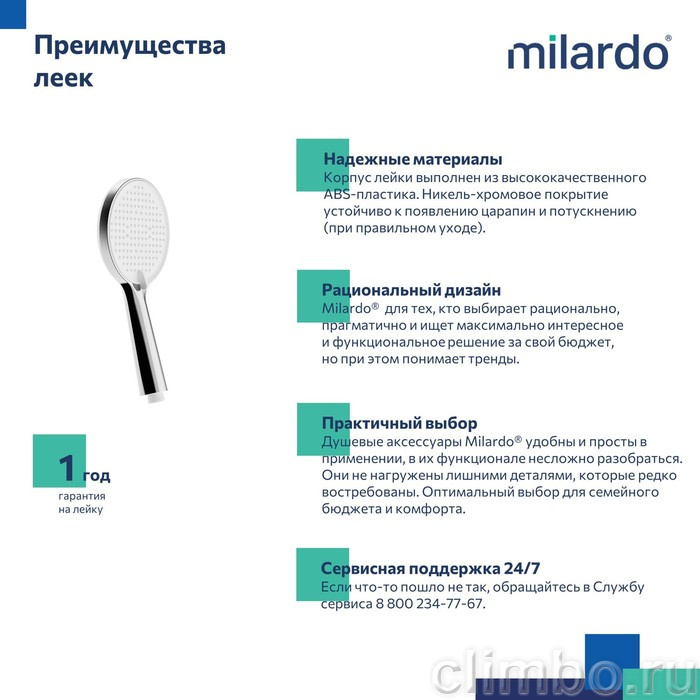 Лейка для душа, 3F, Ideal Spa, Milardo — фото товара