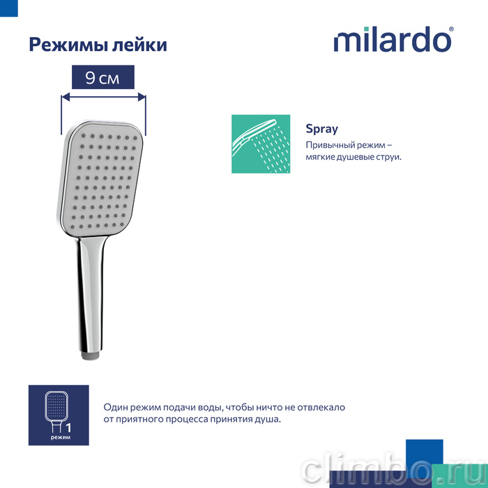 Лейка для душа, 1F, Ideal Spa, Milardo — фото товара