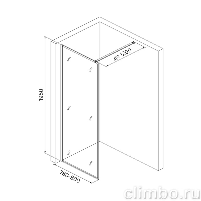 Душевая перегородка Walk In, черный 80x195, Slide, IDDIS, SLI8BS8i23 — фото товара