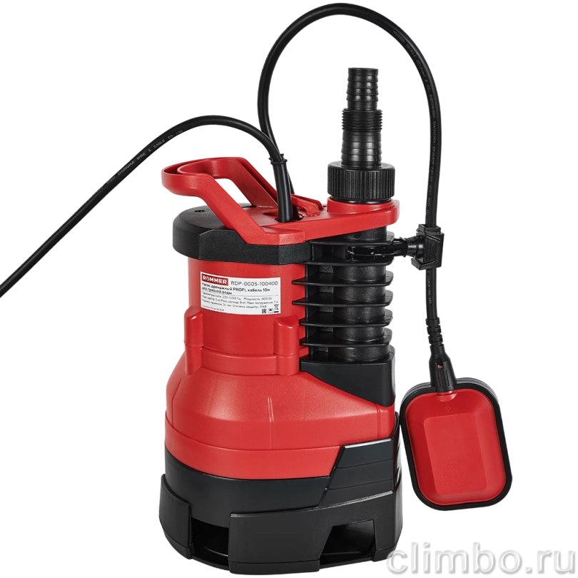 Насос дренажный ROMMER PROFI, кабель 10м, 400 Вт, для грязной воды — фото, детали конструкции