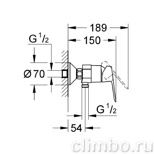 Смеситель для душа GROHE BauEdge, 23333000 — фото товара