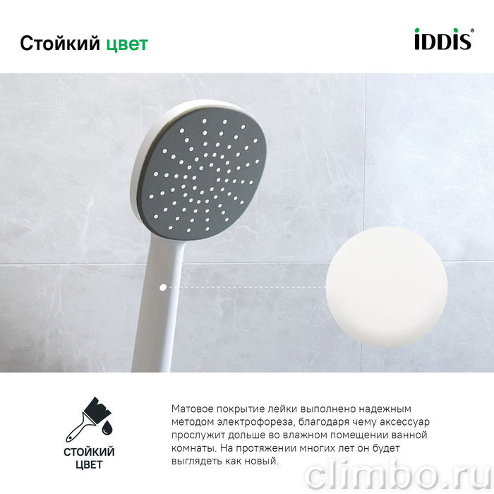 Лейка для душа, белая матовая, Optima Home, IDDIS, OPH1FW9i18 — фото товара