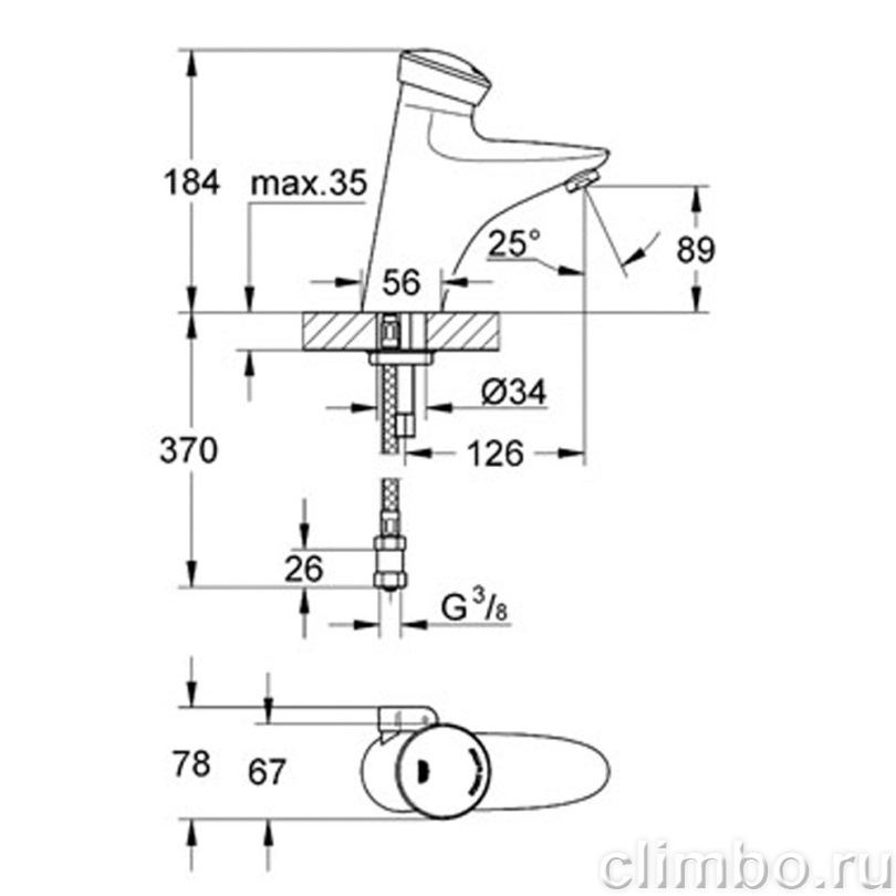 Смеситель для раковины GROHE Eurodisc SE, 36233000 — фото товара