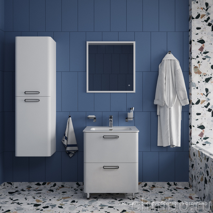 Тумба напольная, белая, 60 см, Brick, IDDIS, BRI60WFi95. Подходит ум. 0106000i28 — фото товара