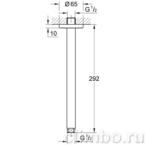 Потолочный душевой кронштейн GROHE Rainshower neutral 292 мм, 28497000 — фото товара