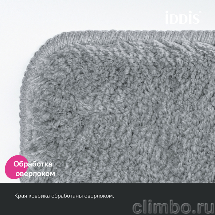 Коврик для ванной комнаты, 50x80, микрофибра, серый, IDDIS, BSQS02Mi12 — фото товара