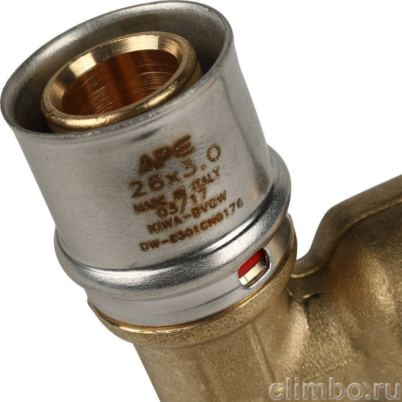 STOUT Угольник-переходник с внутренней резьбой 3/4"х26 для металлопластиковых труб прессовой — фото товара