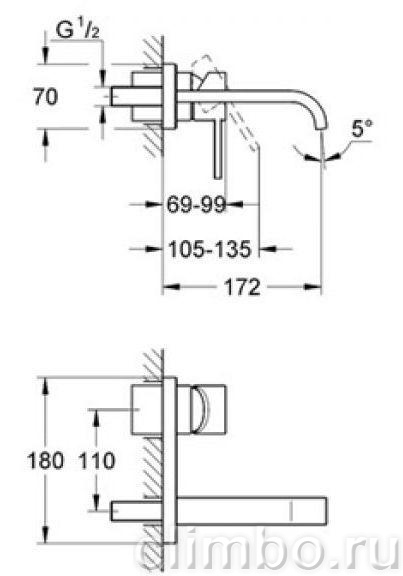 Смеситель для раковины GROHE Allure (верхняя монтажная часть, 19309000 — фото товара