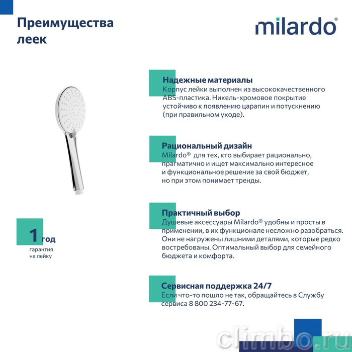 Лейка для душа, 5F, Ideal Spa, Milardo — фото товара