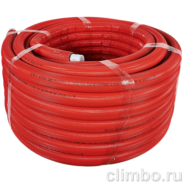 Труба металлопластиковая STOUT в теплоизоляции 32х3,0 (бухта 50 м) (красная) — фото, детали конструкции