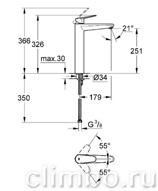 Смеситель для раковины GROHE Eurodisc Cosmopolitan, 23432000 — фото товара