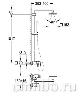 Душевая стойка Grohe Eurocube, 23147000 — фото товара