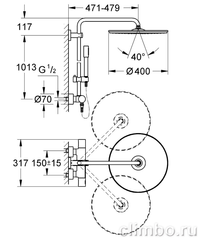 Душевая стойка Grohe Rainshower System, 27174001 — фото товара