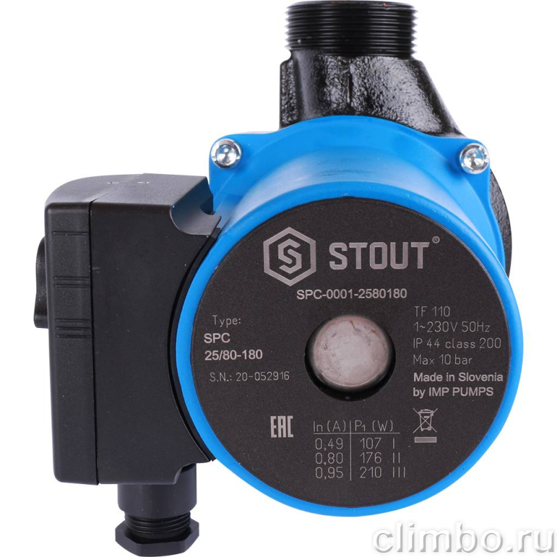STOUT Насос циркуляционный 25/80-180 — фото товара