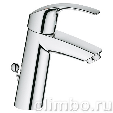 Смеситель для раковины GROHE Eurosmart с донным клапаном, средний излив, 23322001 — фото товара