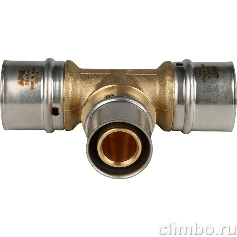 STOUT Тройник переходной 32х26х32 для металлопластиковых труб прессовой (SFP-0005-322632) — фото товара